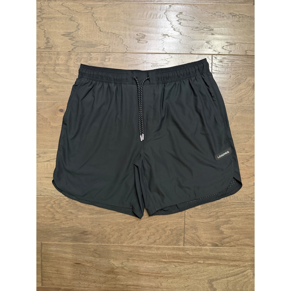 Legends Athletic Shorts Mens XL Black Polyester Solid Training Gym Performance